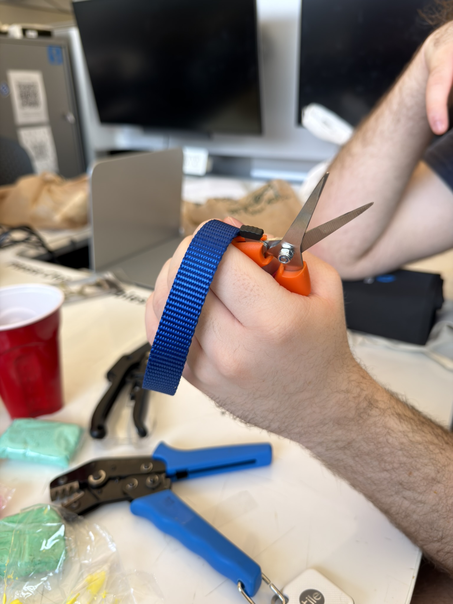 Early physical prototype exploring pruning tool handle shape