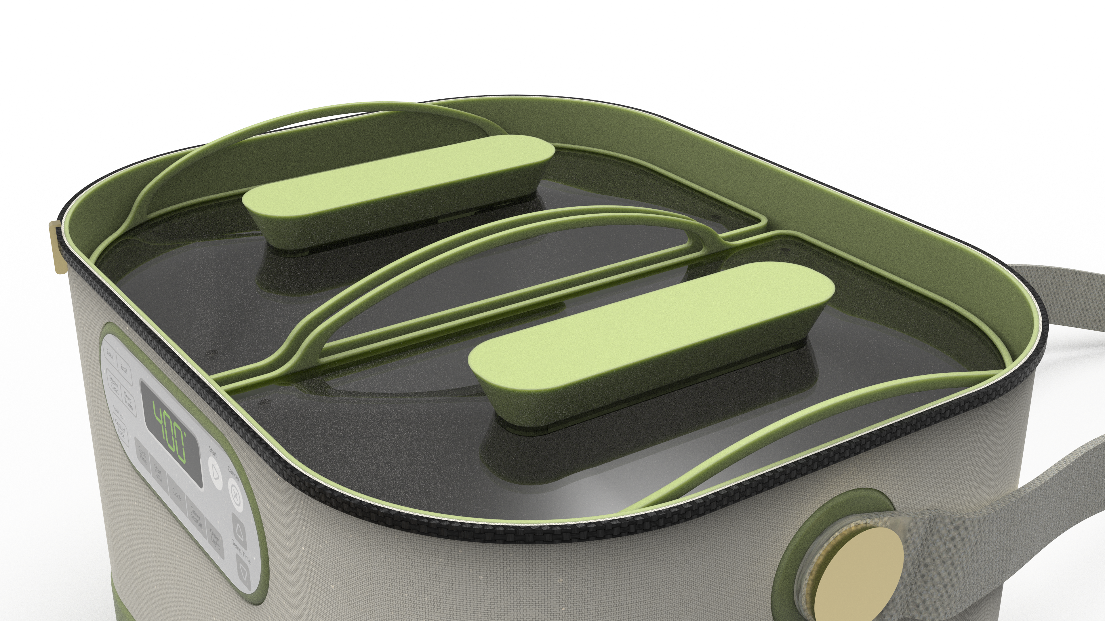 Yogi product render showing the lunchbox front and strap