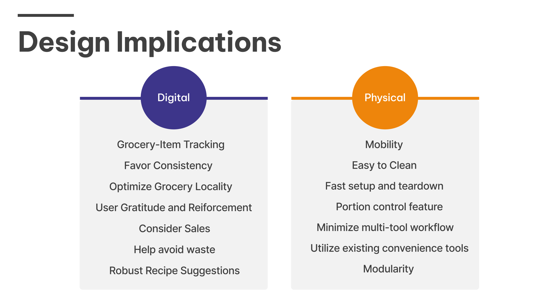 Yogi design implications for digital and physical system needs